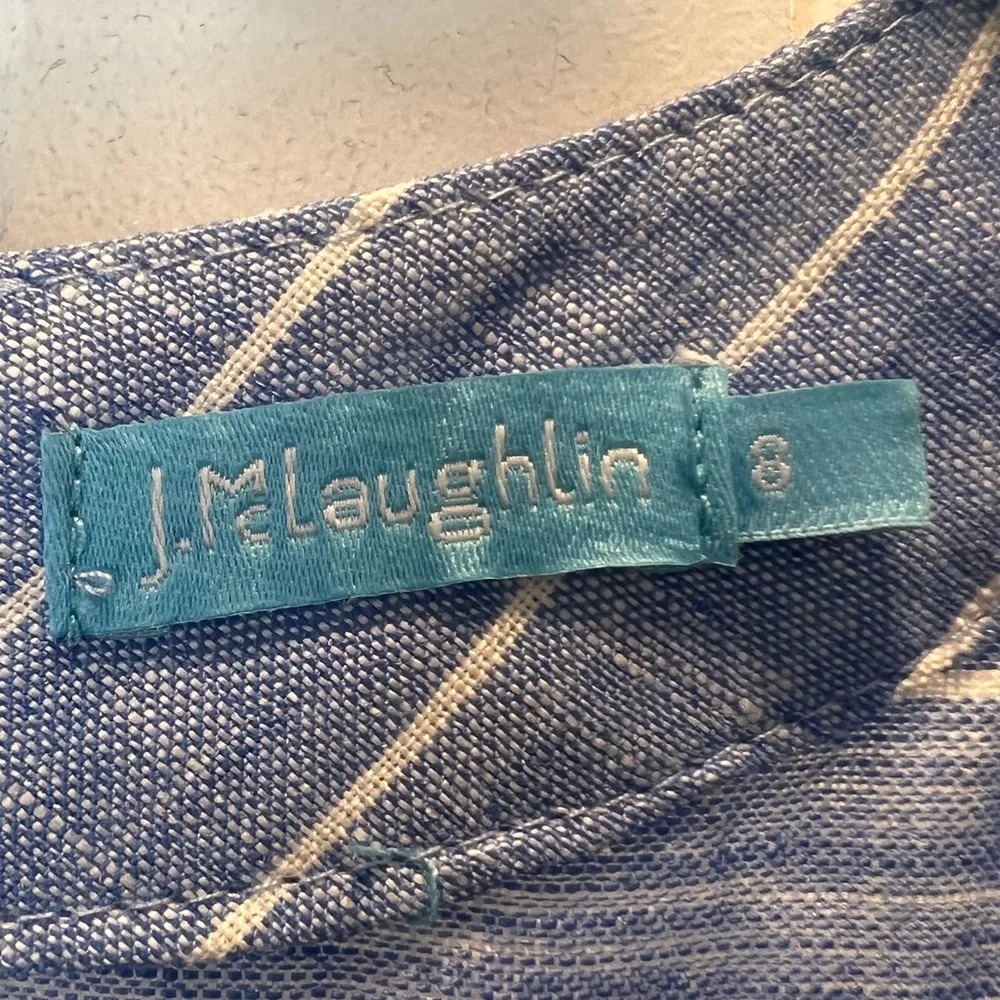J. McLaughlin ‘Meline’ 100% Linen Striped Jumpsuit. Size 8.‎ NWOT. - Picture 2 of 12